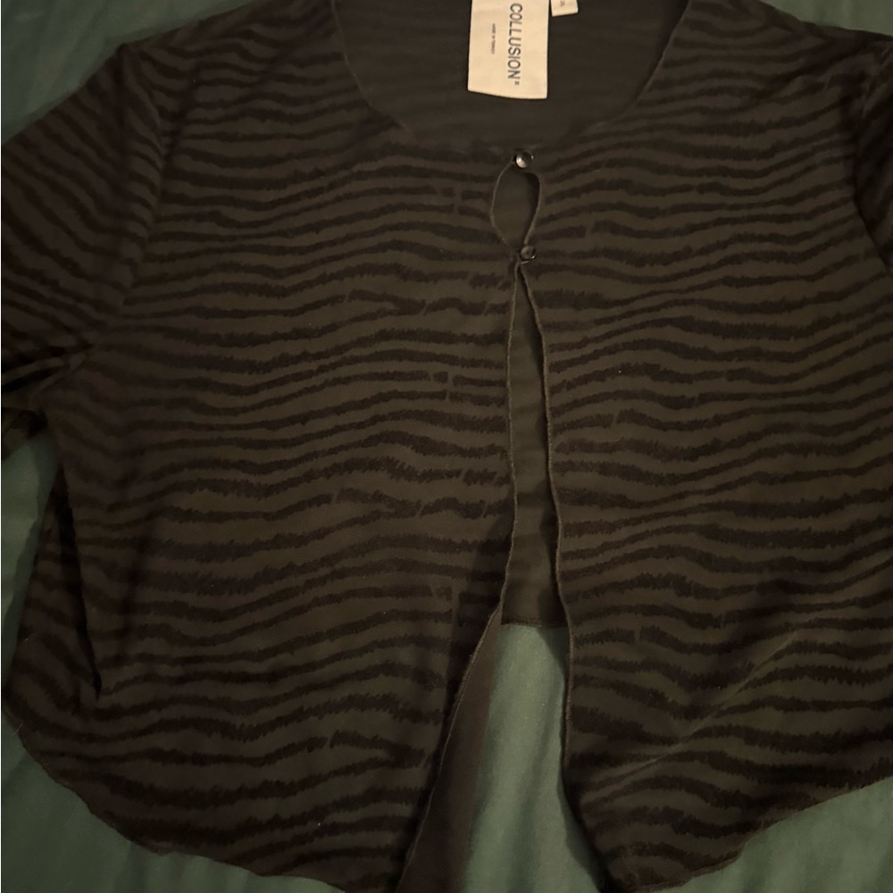 Men’s Collusion Zebra Print Mesh Cropped Top